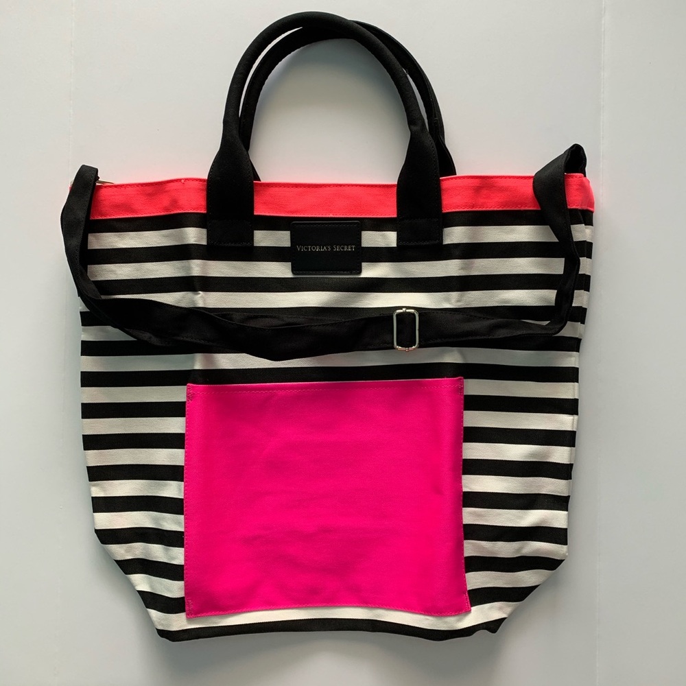 Victoria’s Secret Stripe Canvas Beach Tote